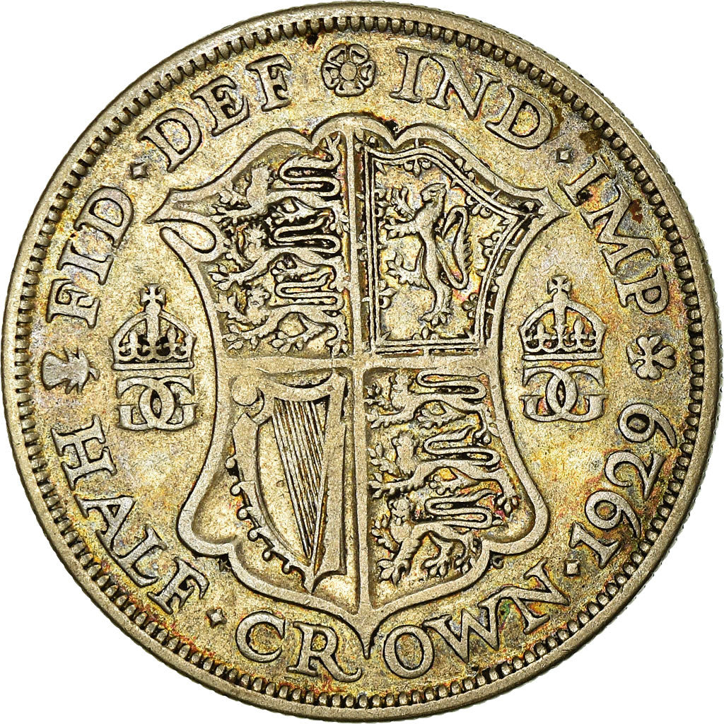 Coin, Great Britain, George V, 1/2 Crown, 1929, EF(40-45), Silver, KM:835