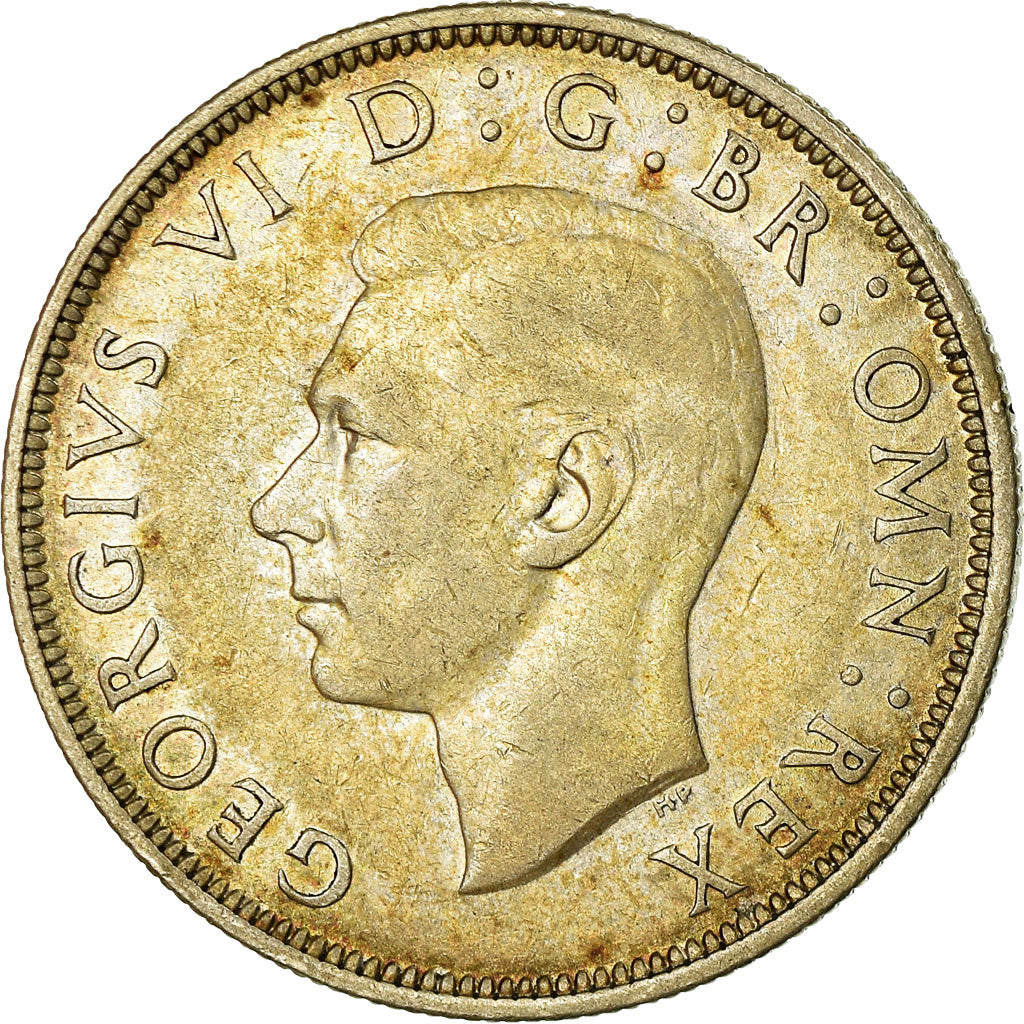 Moneda, Gran Bretaña, George VI, 1/2 Crown, 1941, MBC, Plata, KM:856