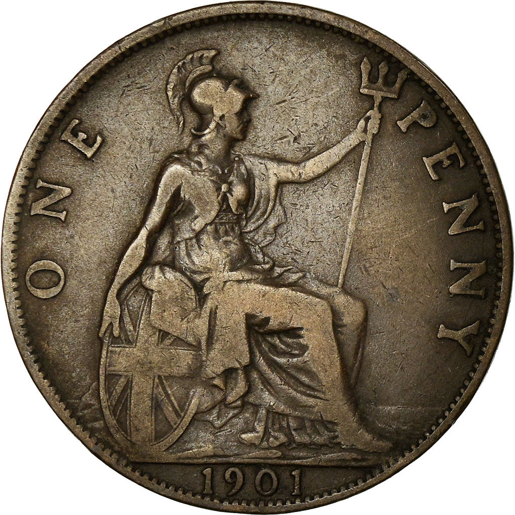 Coin, Great Britain, Victoria, Penny, 1901, VF(30-35), Bronze, KM:790