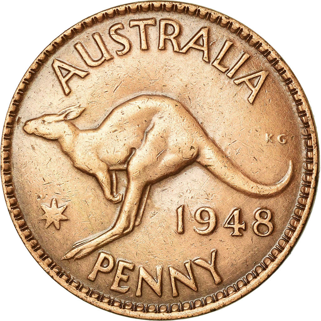 Coin, Australia, George VI, Penny, 1948, Melbourne, EF(40-45), Bronze, KM:36