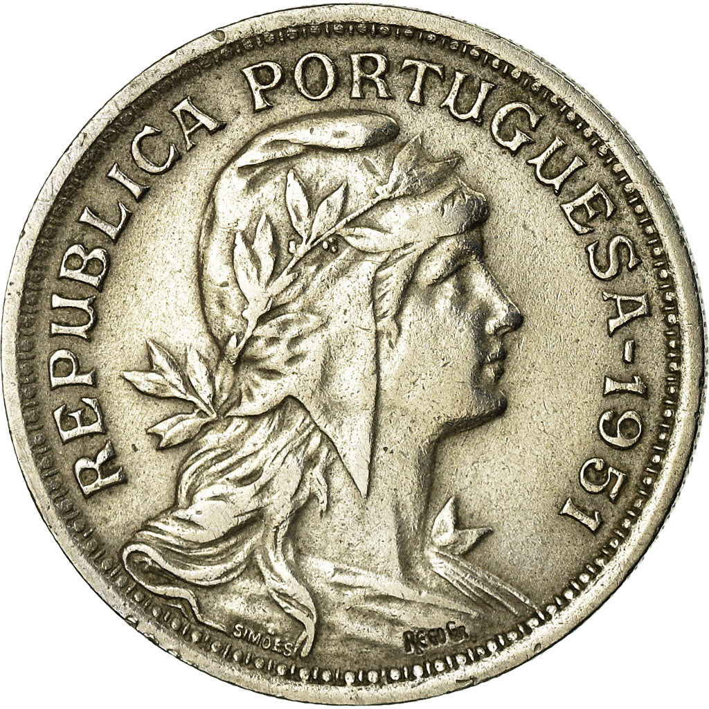 Coin, Portugal, 50 Centavos, 1951, EF(40-45), Copper-nickel, KM:577