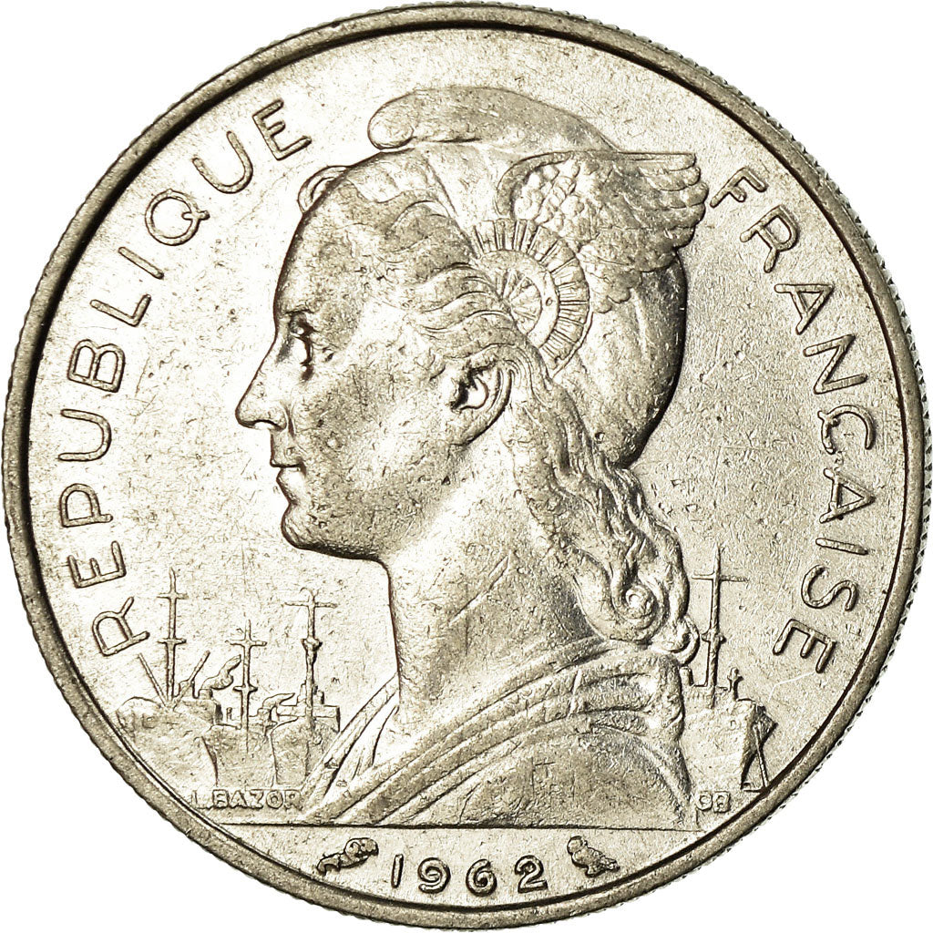 Coin, Réunion, 50 Francs, 1962, EF(40-45), Nickel, KM:12