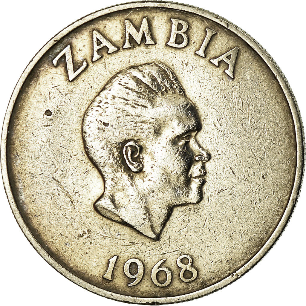 Munten, Zambia, 10 Ngwee, 1968, British Royal Mint, ZF, Copper-Nickel-Zinc