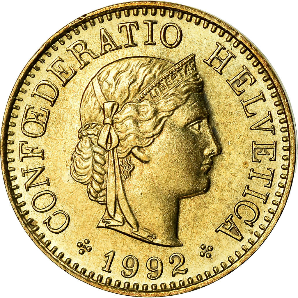 Moneta, Svizzera, 5 Rappen, 1992, Bern, BB, Alluminio-bronzo, KM:26c