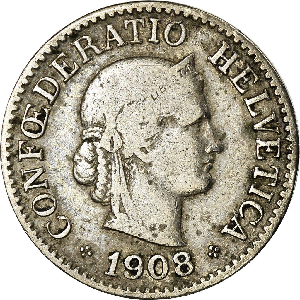 Monnaie, Suisse, 10 Rappen, 1908, Bern, TTB, Copper-nickel, KM:27