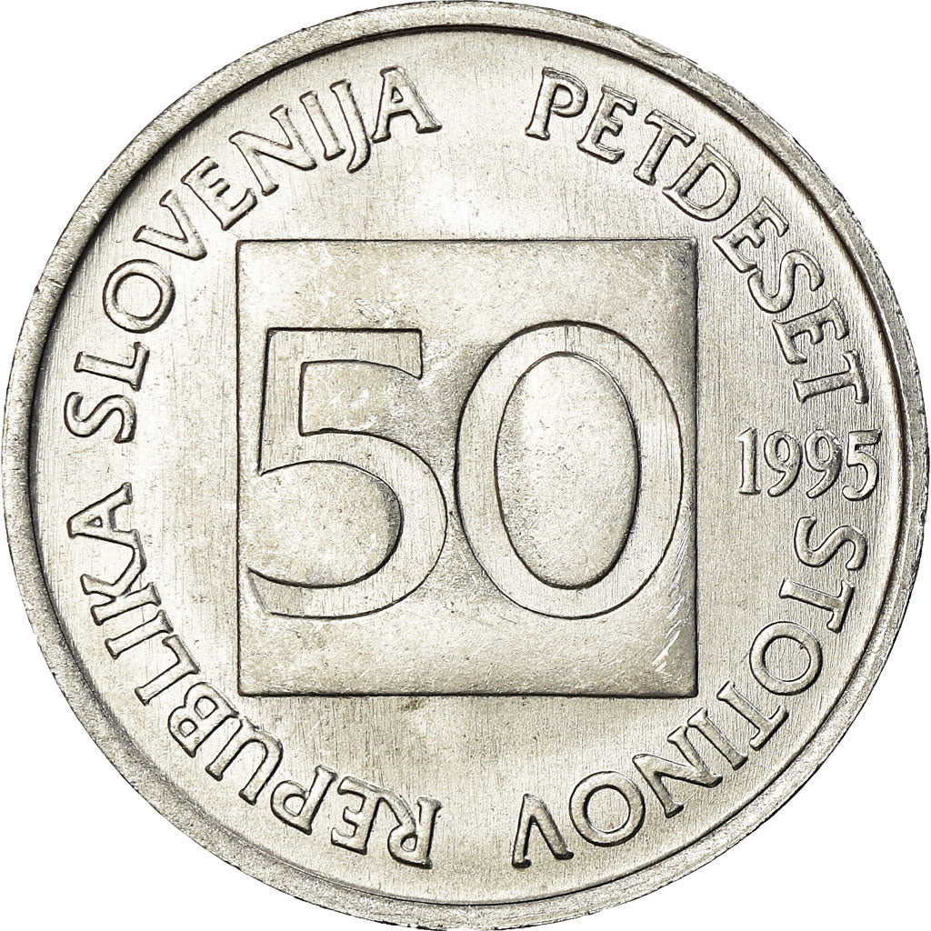 Coin, Slovenia, 50 Stotinov, 1995, EF(40-45), Aluminum, KM:3