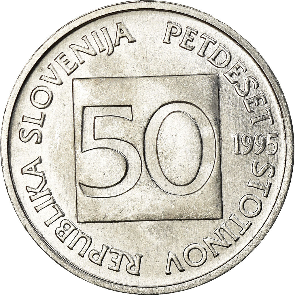 Coin, Slovenia, 50 Stotinov, 1995, EF(40-45), Aluminum, KM:3