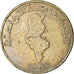 Moneta, Tunisia, 1/2 Dinar, 1988, Paris, EF(40-45), Miedź-Nikiel, KM:318