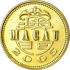 Coin, Macau, 10 Avos, 2005, British Royal Mint, EF(40-45), Brass, KM:70