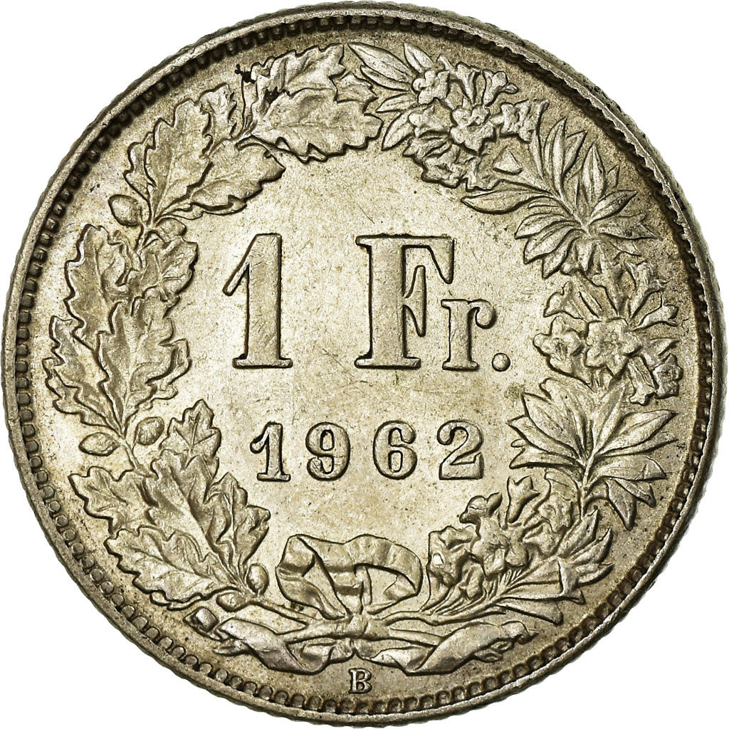 Coin, Switzerland, Franc, 1962, Bern, EF(40-45), Silver, KM:24