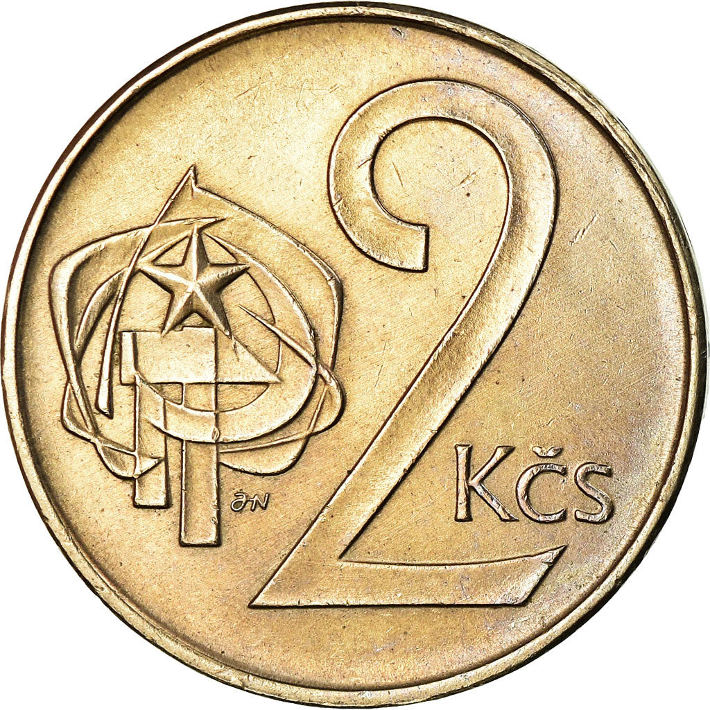 Münze, Tschechoslowakei, 2 Koruny, 1990, SS, Copper-nickel, KM:75