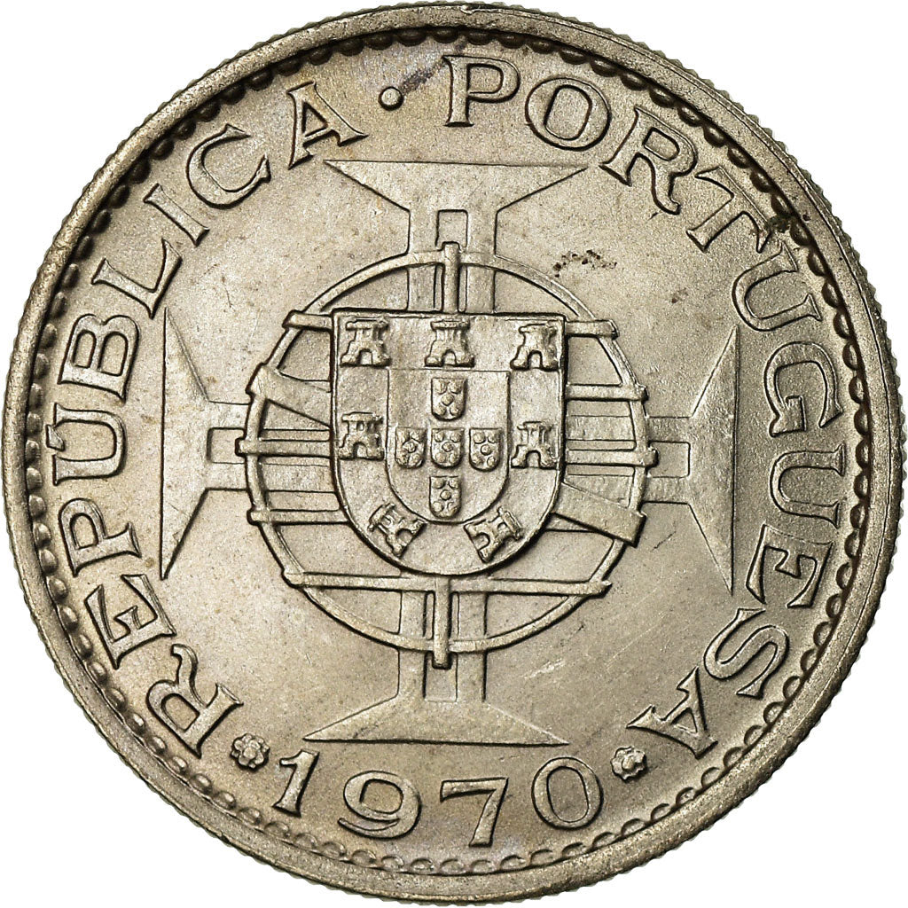 Coin, Timor, 2-1/2 Escudos, 1970, Lisbon, EF(40-45), Copper-nickel, KM:20