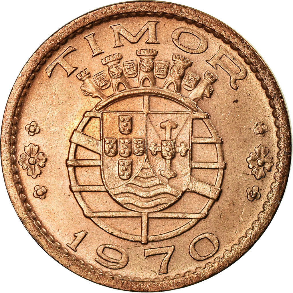 Coin, Timor, 20 Centavos, 1970, Lisbon, EF(40-45), Bronze, KM:17