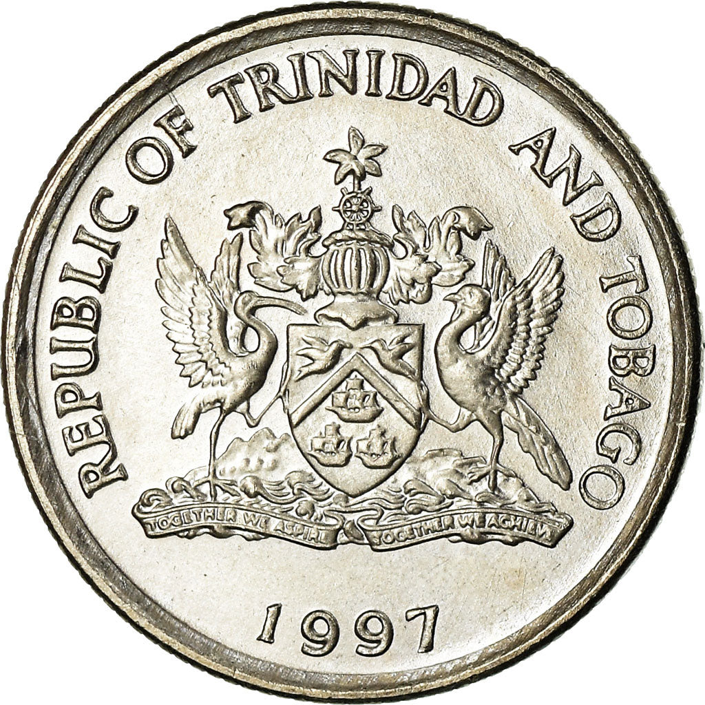Coin, TRINIDAD & TOBAGO, 10 Cents, 1997, Franklin Mint, EF(40-45)