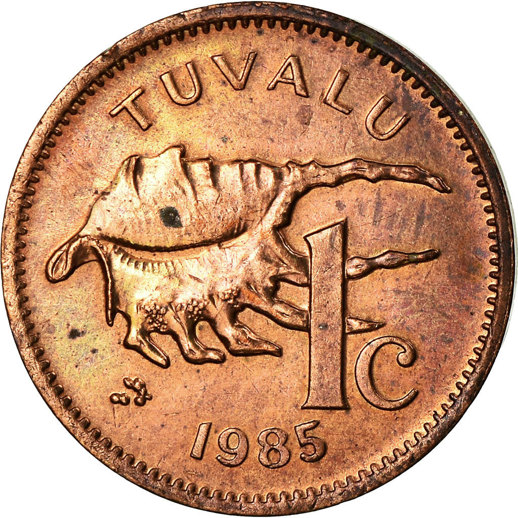 Coin, Tuvalu, Elizabeth II, Cent, 1985, British Royal Mint, EF(40-45), Bronze