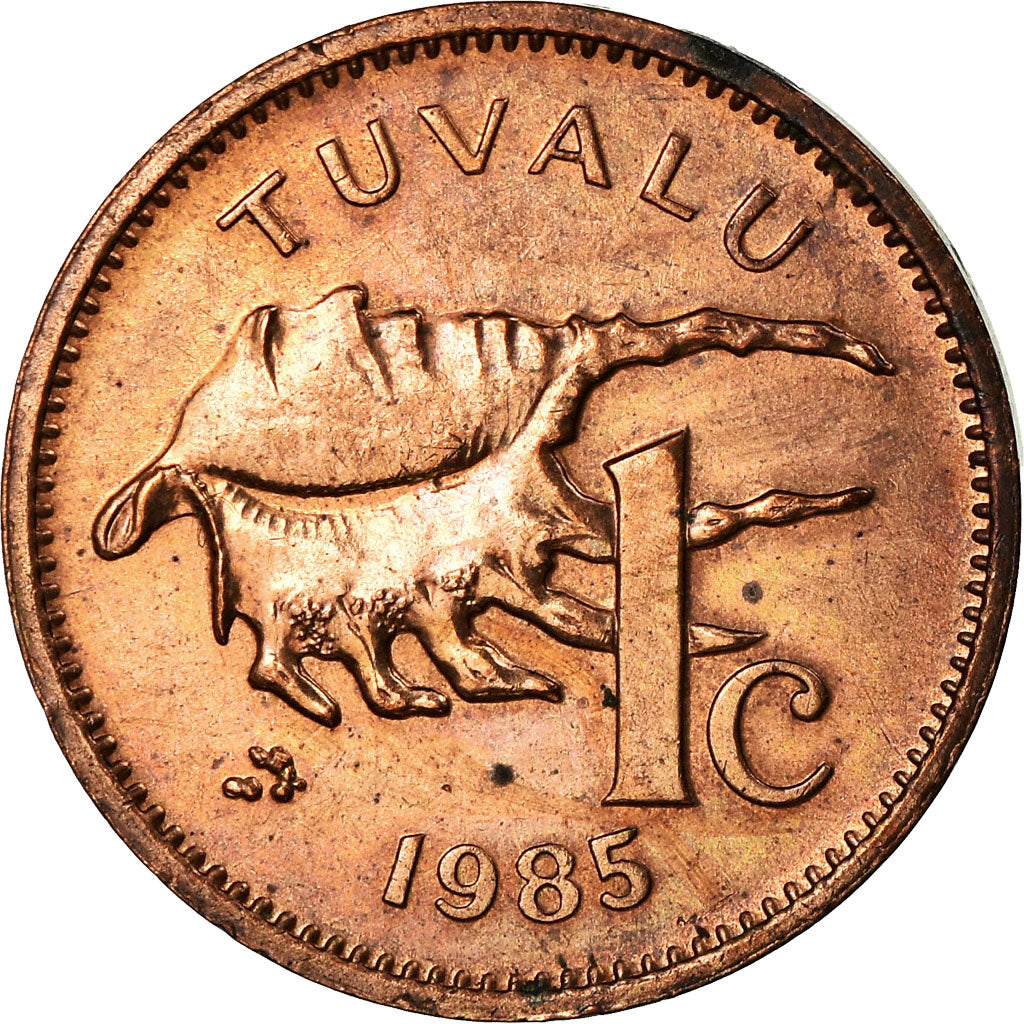 Coin, Tuvalu, Elizabeth II, Cent, 1985, British Royal Mint, EF(40-45), Bronze