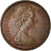 Moneda, Gran Bretaña, Elizabeth II, 1/2 New Penny, 1977, BC+, Bronce, KM:914