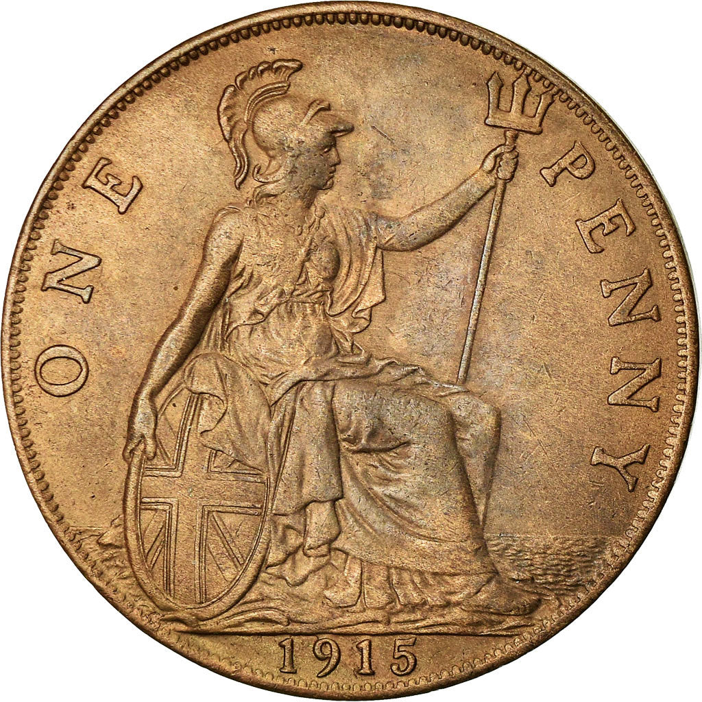 Coin, Great Britain, George V, Penny, 1915, EF(40-45), Bronze, KM:810