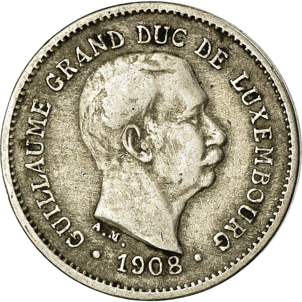 Coin, Luxembourg, William IV, 5 Centimes, 1908, VF(30-35), Copper-nickel, KM:26