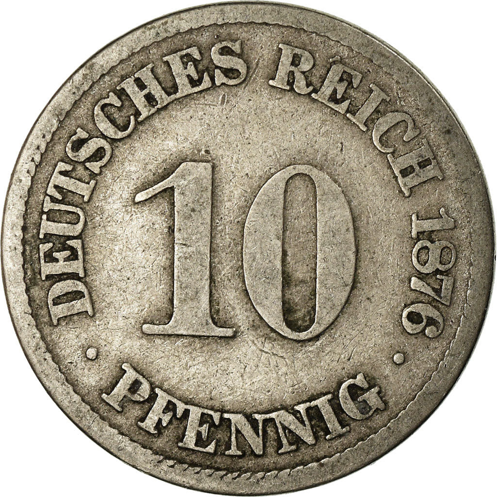 Coin, GERMANY - EMPIRE, Wilhelm I, 10 Pfennig, 1876, Berlin, VF(30-35)