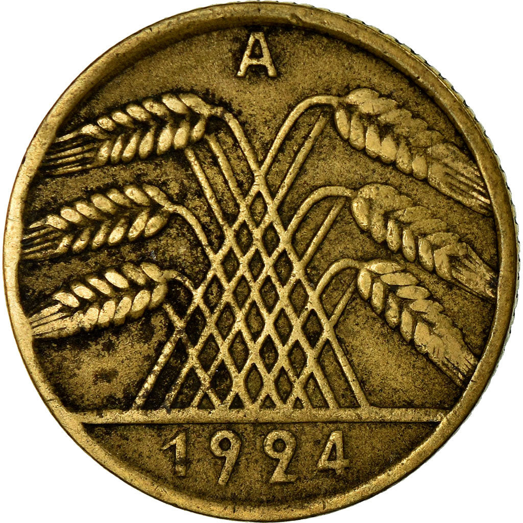 Moneta, NIEMCY, REP. WEIMARSKA, 10 Rentenpfennig, 1924, Berlin, VF(20-25)