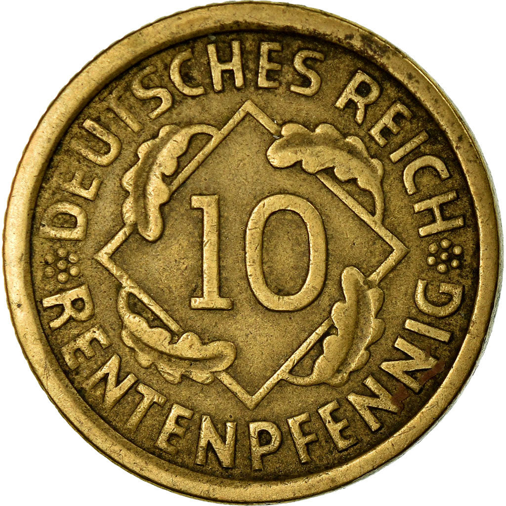 Moneta, NIEMCY, REP. WEIMARSKA, 10 Rentenpfennig, 1924, Berlin, VF(20-25)