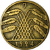 Coin, GERMANY, WEIMAR REPUBLIC, 10 Reichspfennig, 1924, Hambourg, VF(30-35)