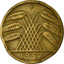 Coin, GERMANY, WEIMAR REPUBLIC, 10 Rentenpfennig, 1924, Stuttgart, VF(30-35)