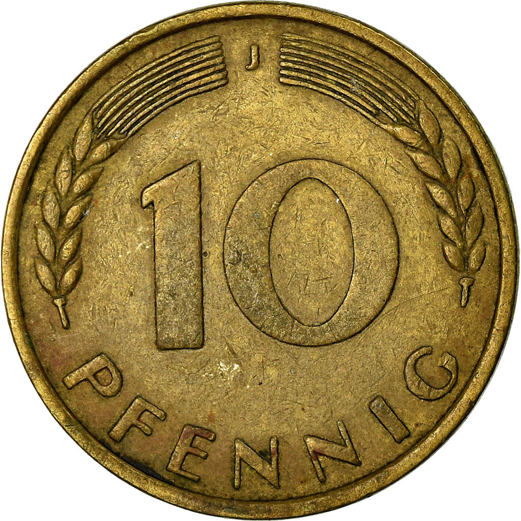 Moeda, ALEMANHA - REPÚBLICA FEDERAL, 10 Pfennig, 1966, Hambourg, VF(30-35)