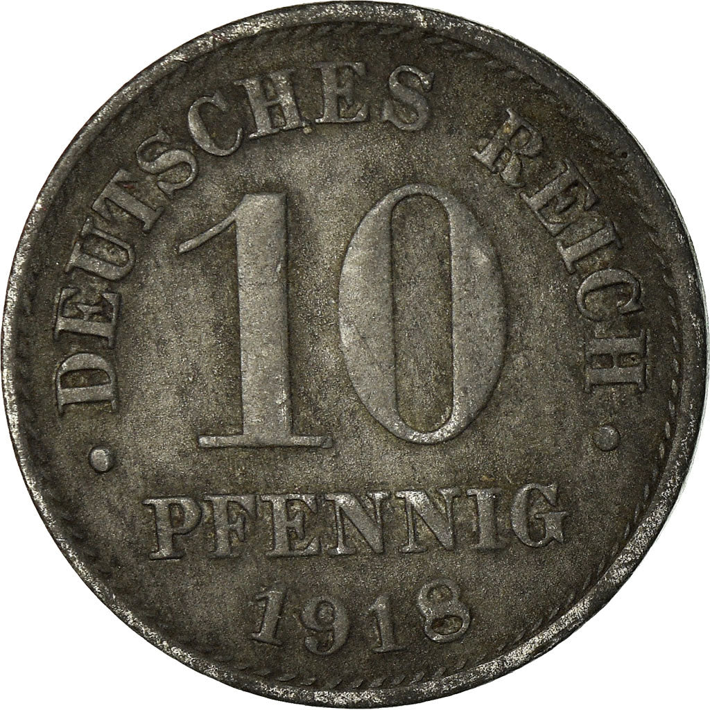 Monnaie, GERMANY - EMPIRE, 10 Pfennig, 1918, Berlin, TB, Zinc, KM:26