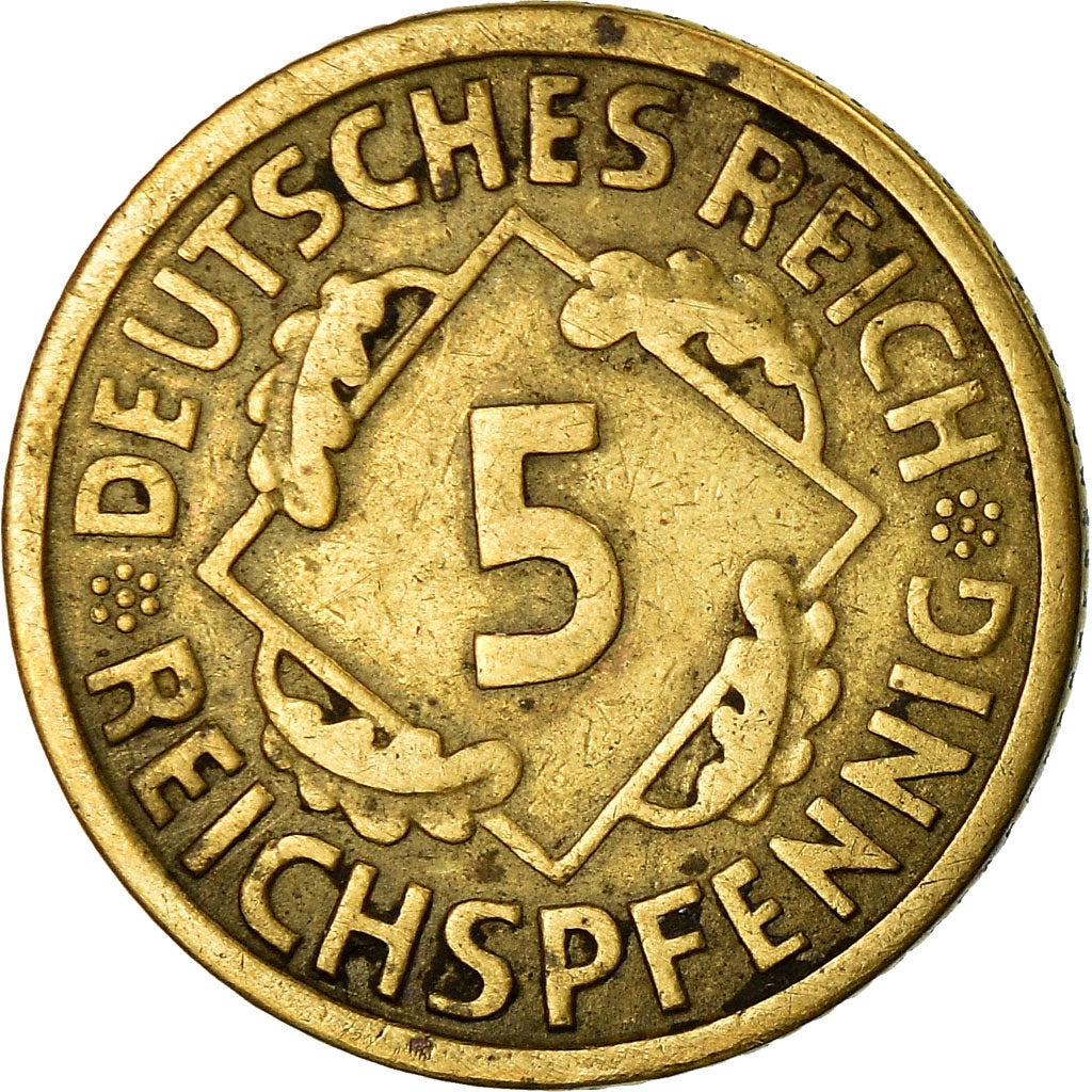 Coin, GERMANY, WEIMAR REPUBLIC, 5 Reichspfennig, 1925, Berlin, VF(30-35)