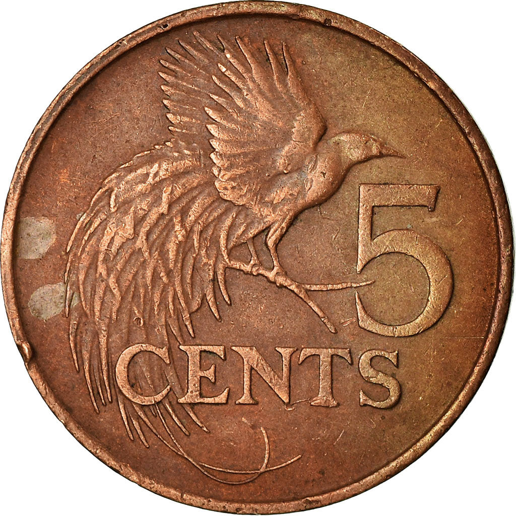 Coin, TRINIDAD & TOBAGO, 5 Cents, 1990, Franklin Mint, VF(30-35), Bronze, KM:30