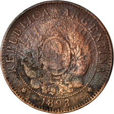 Coin, Argentina, 2 Centavos, 1893, VF(30-35), Bronze, KM:33