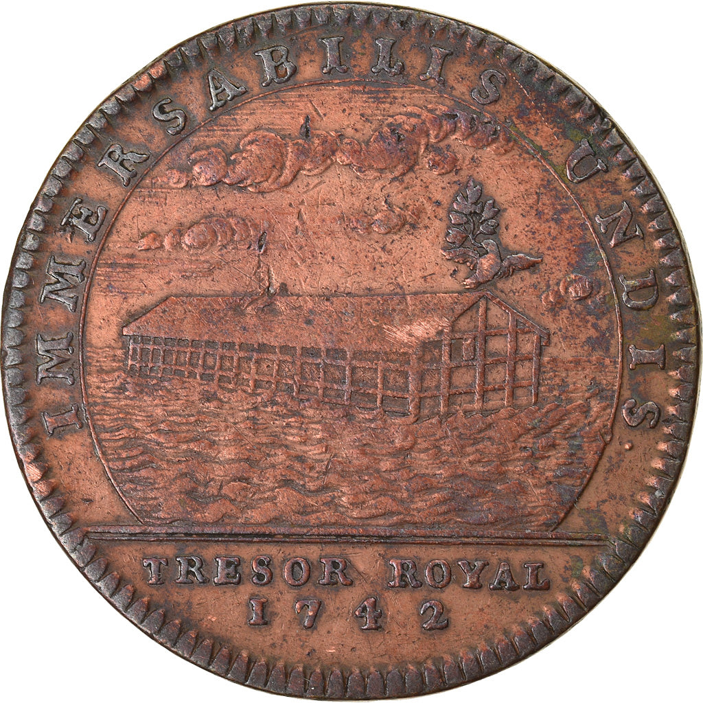 France, Jeton, Louis XV, Trésor Royal, History, 1742, TTB, Cuivre