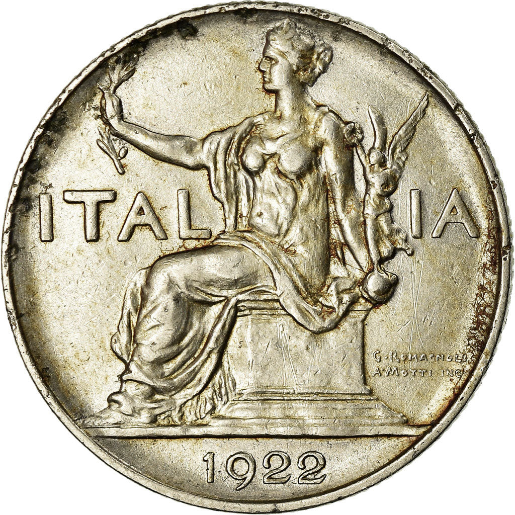 Moneta, Italia, Vittorio Emanuele III, Lira, 1922, Rome, MB+, Nichel, KM:62