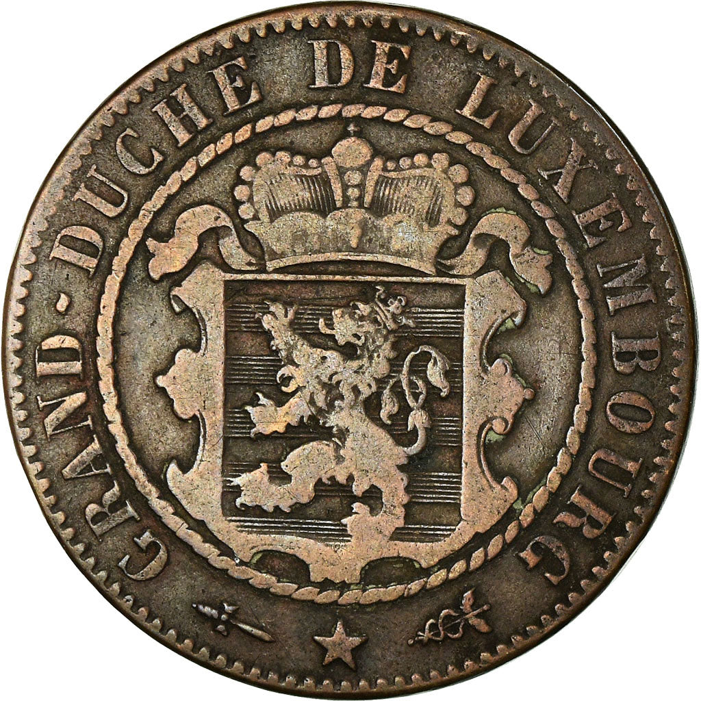 Coin, Luxembourg, William III, 10 Centimes, 1870, Utrecht, VF(30-35), Bronze