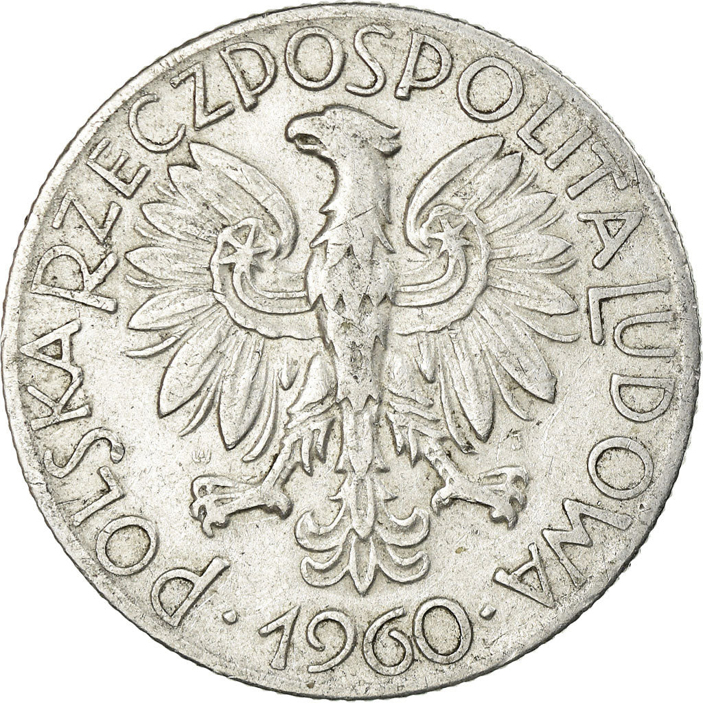 Moneta, Polonia, 5 Zlotych, 1960, Warsaw, MB+, Alluminio, KM:47