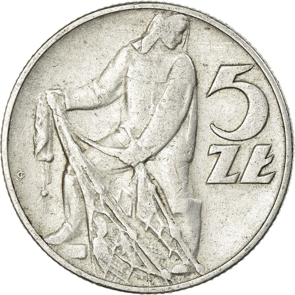 Moneta, Polonia, 5 Zlotych, 1960, Warsaw, MB+, Alluminio, KM:47