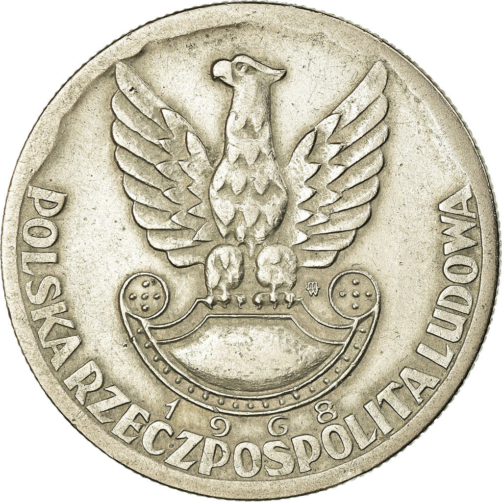 Münze, Polen, 10 Zlotych, 1968, Warsaw, SS, Copper-nickel, KM:60