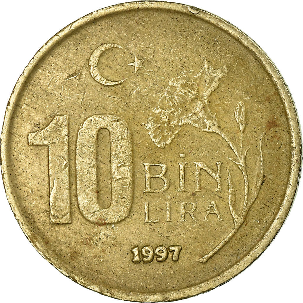 Monnaie, Turquie, 10000 Lira, 10 Bin Lira, 1997, TTB, Copper-Nickel-Zinc