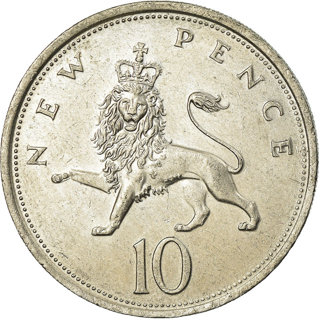 Coin, Great Britain, Elizabeth II, 10 New Pence, 1977, VF(30-35), Copper-nickel
