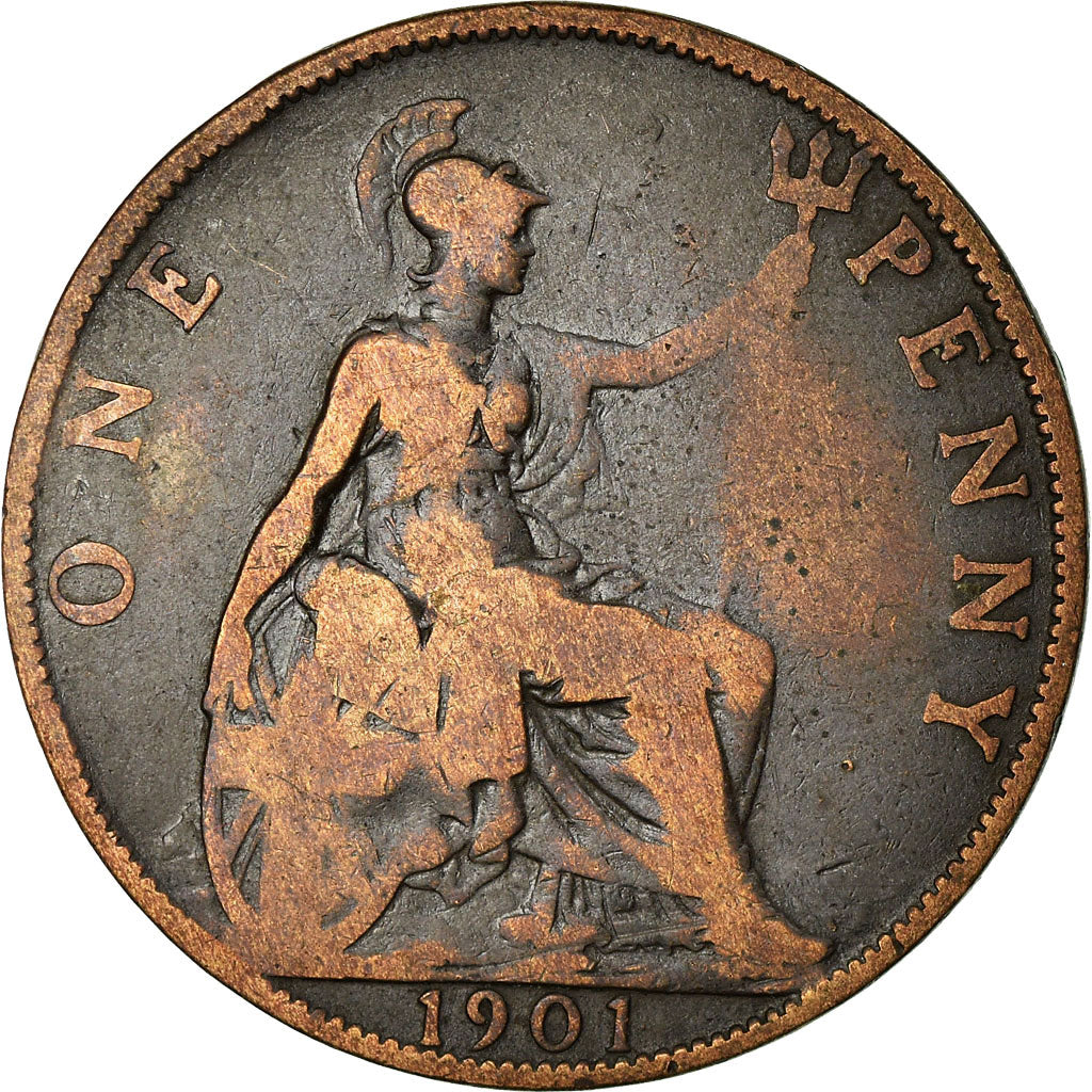 Coin, Great Britain, Victoria, Penny, 1901, VF(20-25), Bronze, KM:790