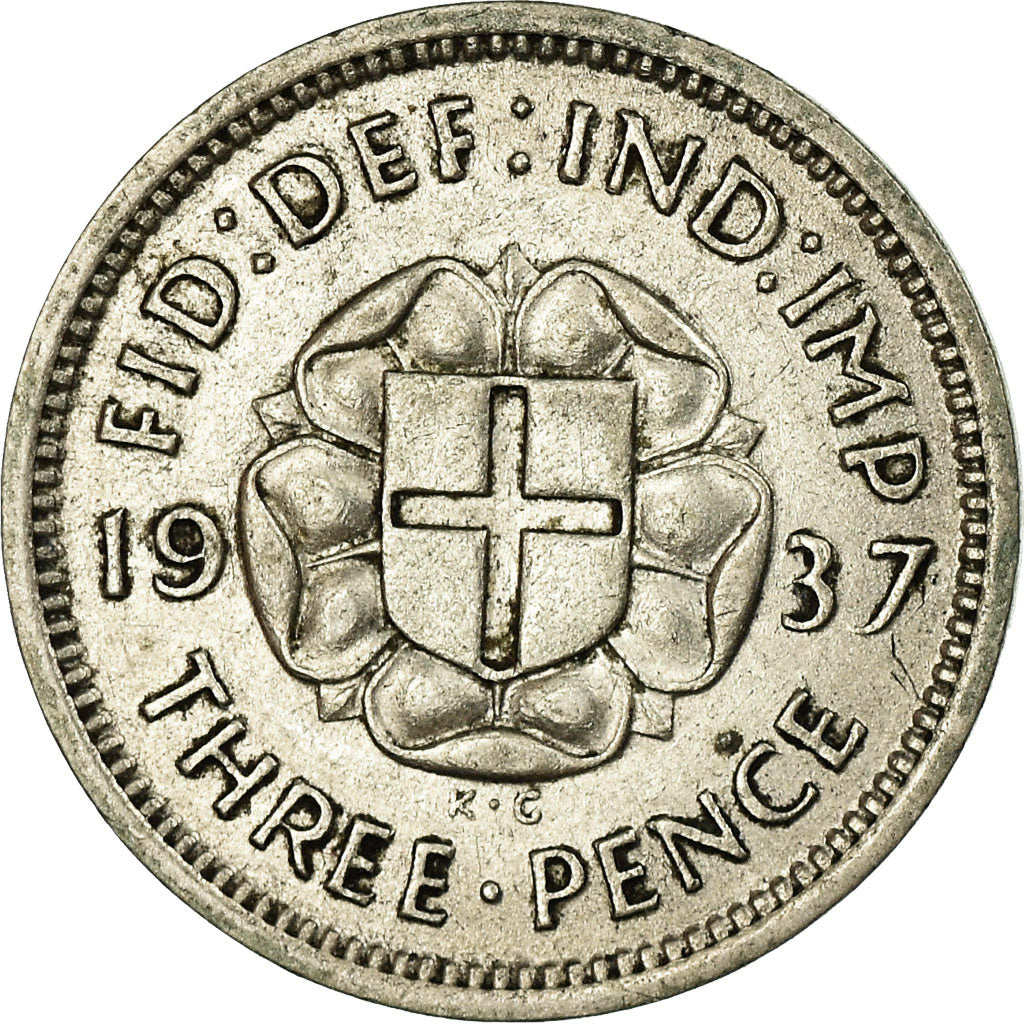 Coin, Great Britain, George VI, 3 Pence, 1937, EF(40-45), Silver, KM:848