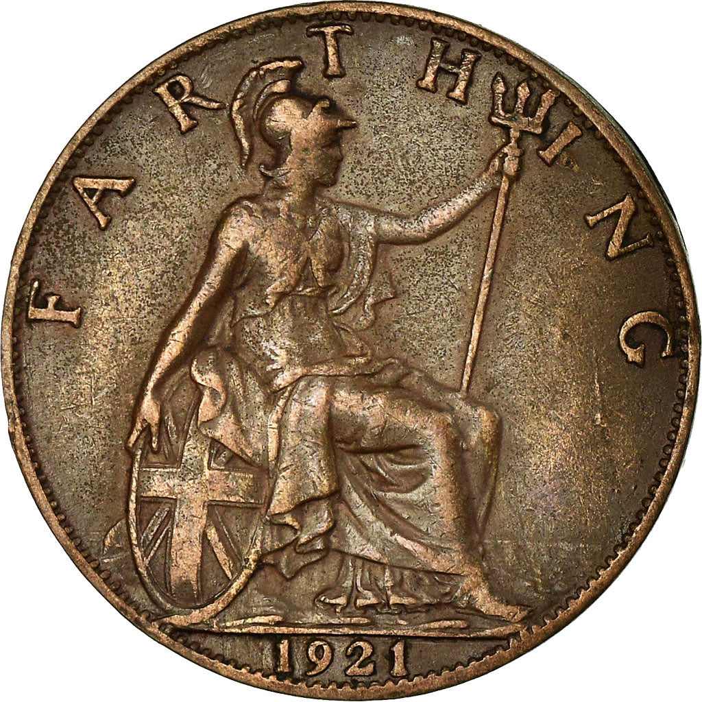 Coin, Great Britain, George V, Farthing, 1921, VF(30-35), Bronze, KM:808.2