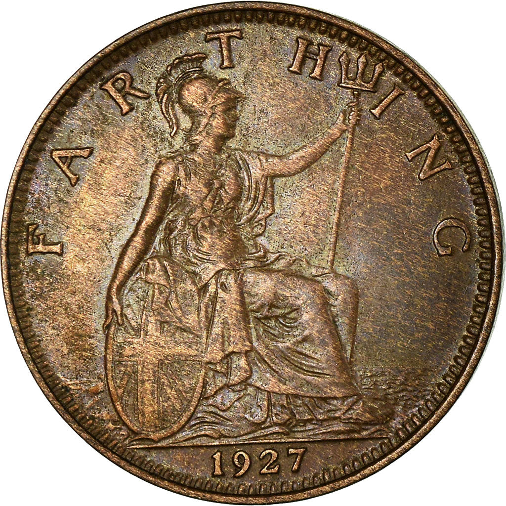 Coin, Great Britain, George V, Farthing, 1927, VF(30-35), Bronze, KM:825