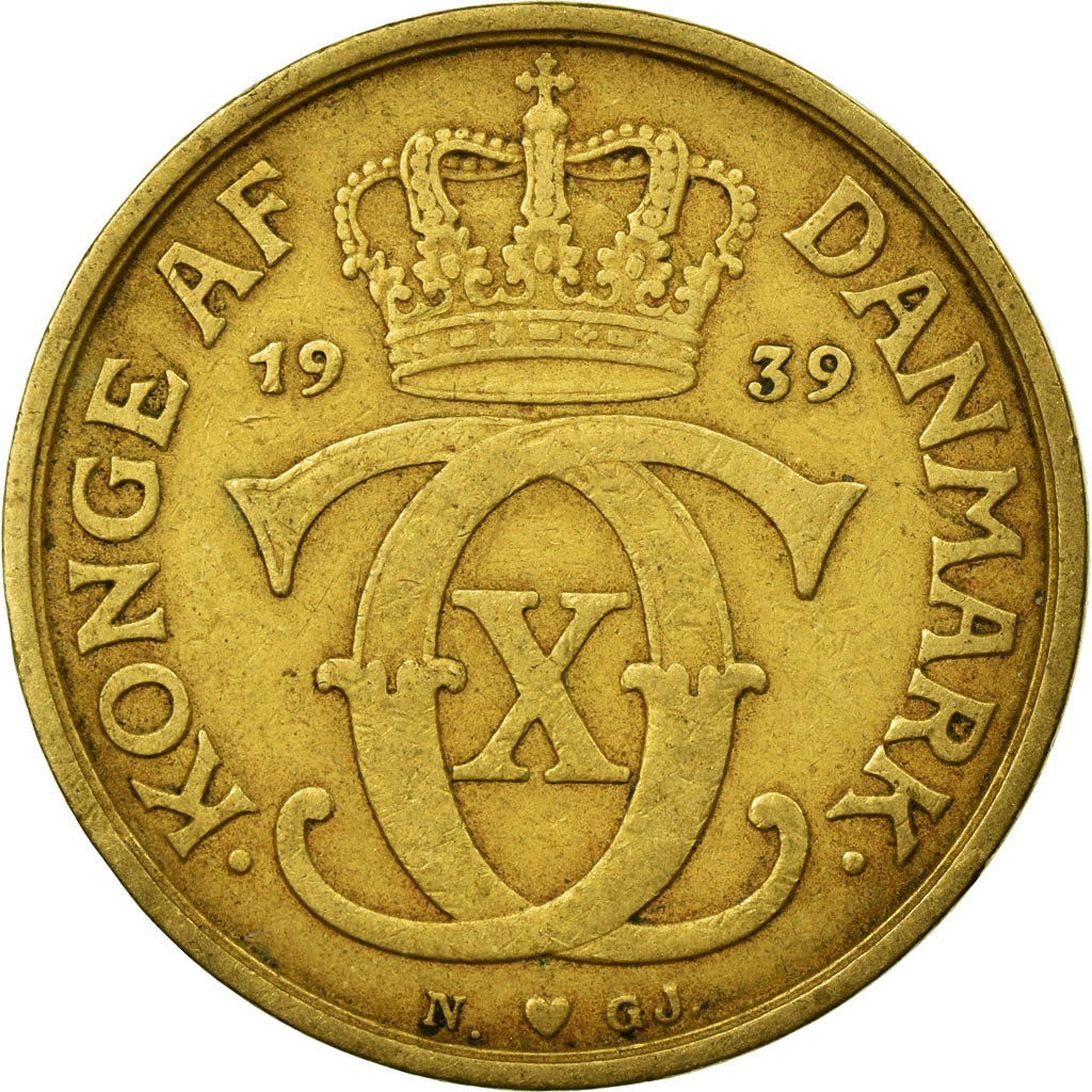 Monnaie, Danemark, Christian X, Krone, 1939, Copenhagen, TTB, Aluminum-Bronze