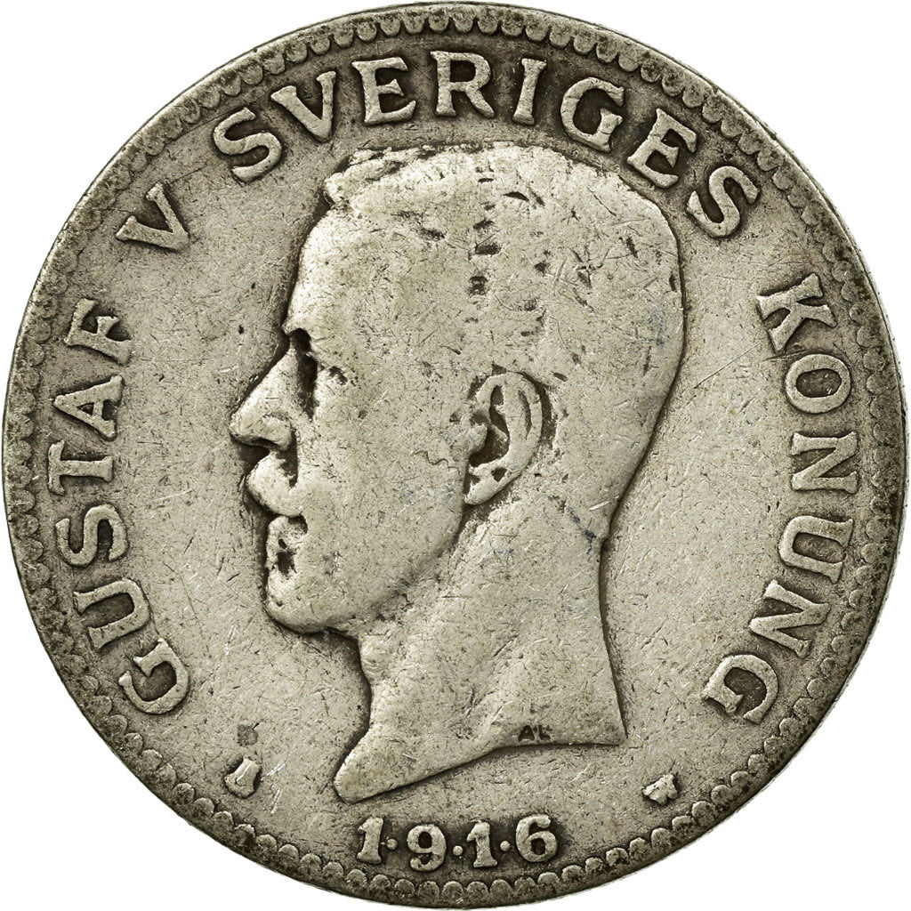 Münze, Schweden, Gustaf V, Krona, 1916, S, Silber, KM:786.1