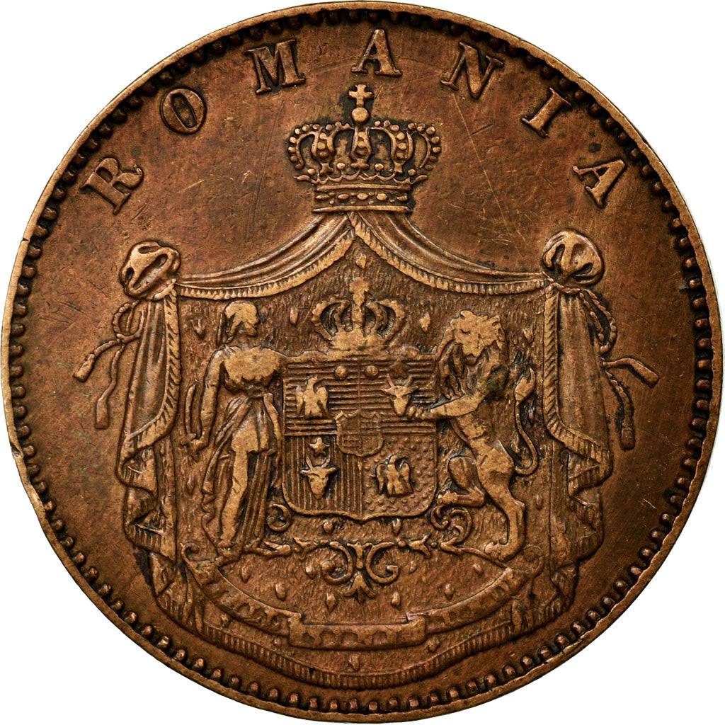 Coin, Romania, Carol I, 5 Bani, 1867, EF(40-45), Copper, KM:3.2