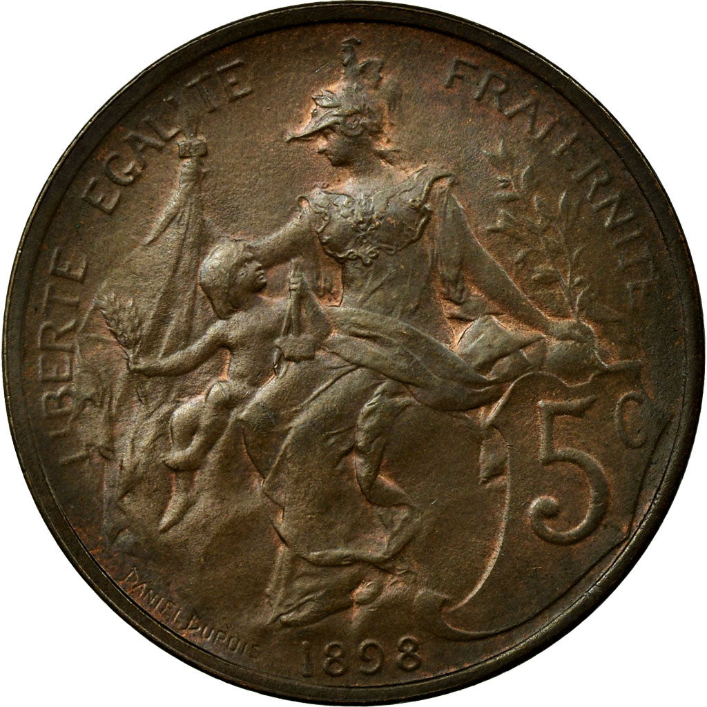 Coin, France, Dupuis, 5 Centimes, 1898, Paris, AU(55-58), Bronze, KM:842