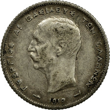 Coin, Greece, George I, Drachma, 1910, VF(30-35), Silver, KM:60